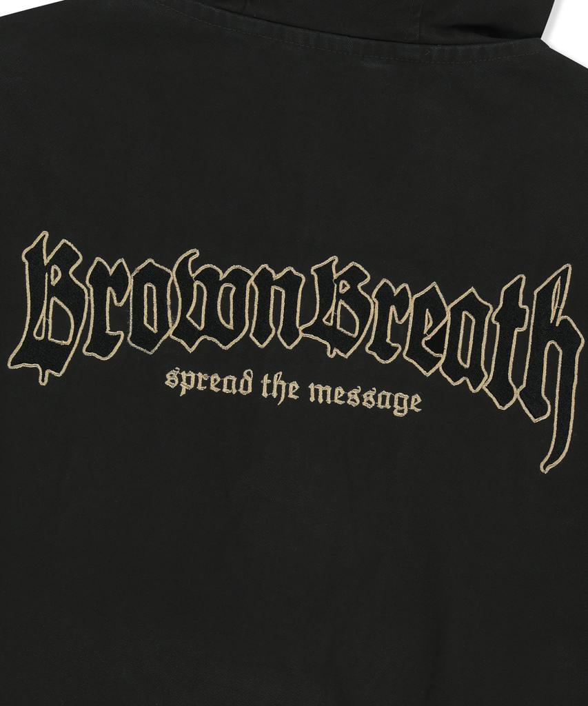 Brownbreath Оксфордская куртка с капюшоном на молнии - Черная