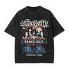 Aerosmith Мирное Прощание Тур Группа Графика Винтажная Стираная Потертая Свободная Короткий Рукав Повседневная Рок Музыка Уличная Одежда Футболка