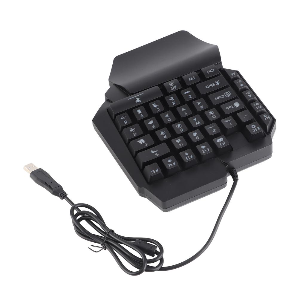 Портативная мини-клавиатура для игр, мышь, USB, RGB, подставка для запястья, полурука, 35 клавиш, клавиатура, мышь с конвертером