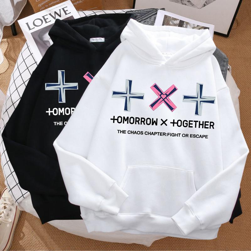Kpop The Chaos Chapter Fight or Escape Толстовка в стиле Харадзюку, пуловер с капюшоном, женская уличная одежда унисекс, повседневная одежда Kawaii