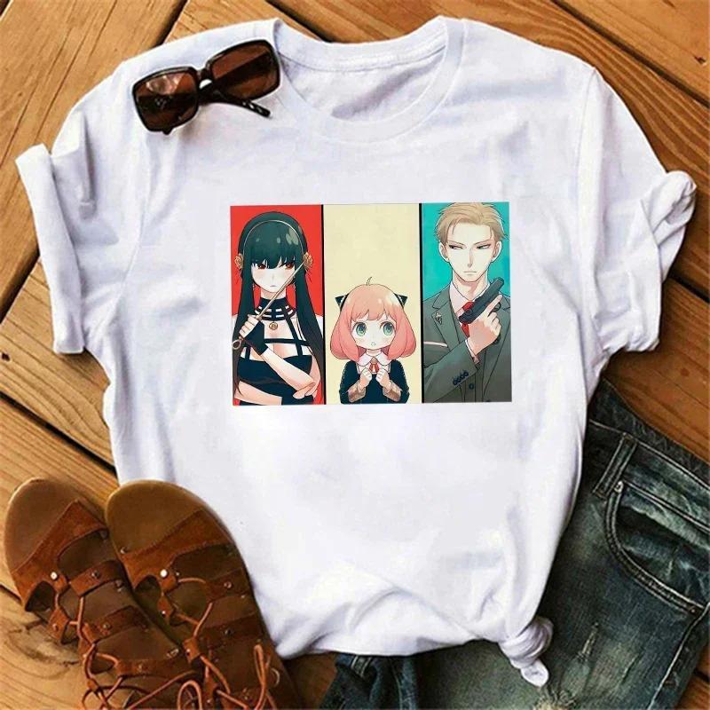 Футболка аниме Spy X Family женская японская мода Harajuku футболки с коротким рукавом летние топы Kawaii O-Neck женская футболка топ унисекс