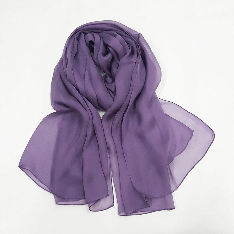 Элегантный шелковый шарф из шелка-тусса (mulberry silk) большого размера - Легкий аксессуар для четырех сезонов