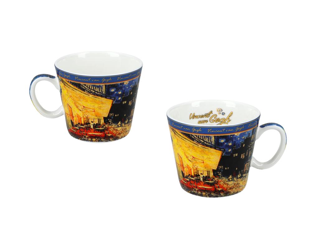 Filiżanka Espresso Ze Spodkiem Van Gogh Taras Kawiarni W Nocy Sztuka