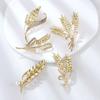 Золотая брошь в виде пшеницы, женская нежная брошь в виде пшеницы со стразами, профессиональная брошь в виде пшеницы, аксессуары для костюмов, оптовая продажа