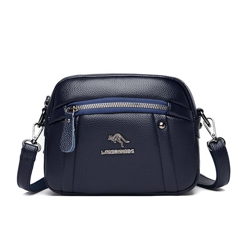 New Women's Bags Small Round Bags, Korean Style Fashion Crossbody Bags Soft Leather Middle-aged Women's Mother's Bags Trendy