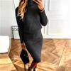 2024  Autumn and Winter New Women‘s European and American Turtleneck Knitted Solid Color Pullover Sweater Suit Skirt
