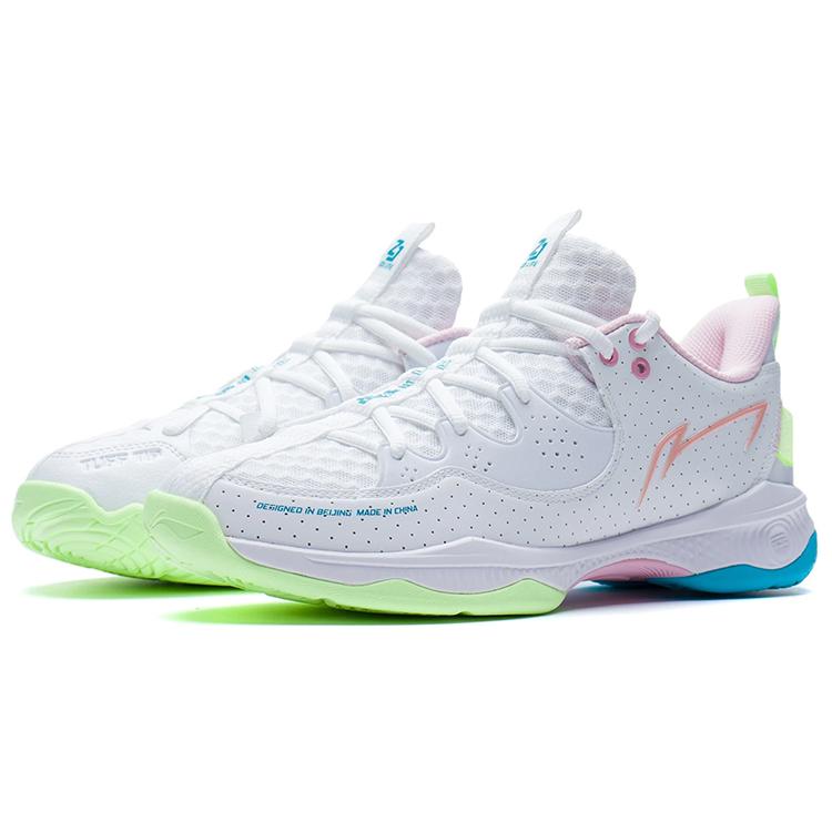 Li Ning Halberd 3 III LITE Текстиль, Синтетическая кожа Удобные Низкие Бадминтонные кроссовки Унисекс Белый Розовый AYZS016-3