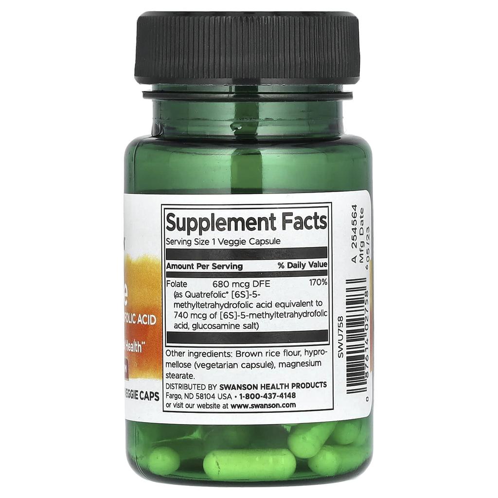 Folic Acid, Veggie Capsules 30 (Dfe 680Mcg per tablet)