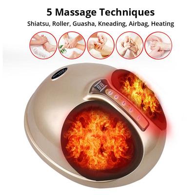 Электрический 3D-массажер для ног с разминанием и давлением воздуха Шиацу, с подогревом, акупрессурный массажер для ног с терапией шариковыми роликами