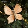 Velvet Butterfly Christmas Flower Flocking Artificial Double Simulation Christmas Decorations Exquisite Sequins Glitter