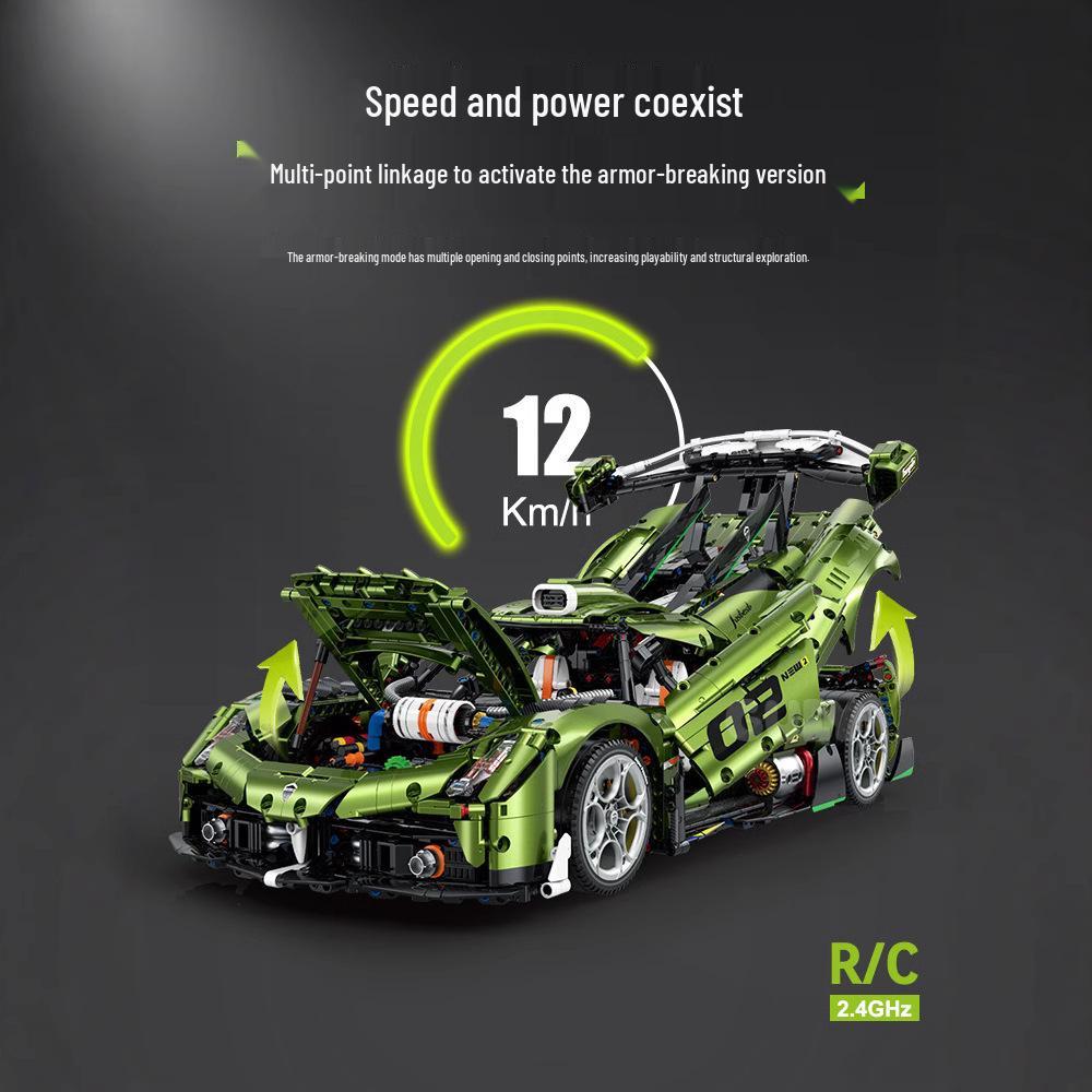 Строительные блоки Gu Li 10628 Mamba Green Koenigsegg Sports Car, совместимые с Lego