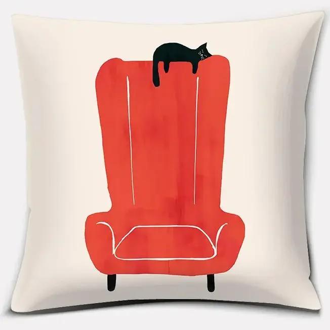 Colorful Abstract Series Double-Sided Printed Pillow Cover Short Plush Suitable Living Rooms Bedrooms Sofas Throw Cushion Cover