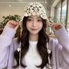 Tassel Hollowed Out Knitted Hat Floral Weave Cap Retro Bohemian Style Beanies  Outdoor