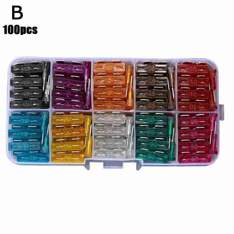 50/100pcs Automotive Fuses Fuses Automotive Fuses 2A/3A/5A/7.5A/10A/15A/20A/25A/30A/35A Amp Automotive Repair Tools Fuses4