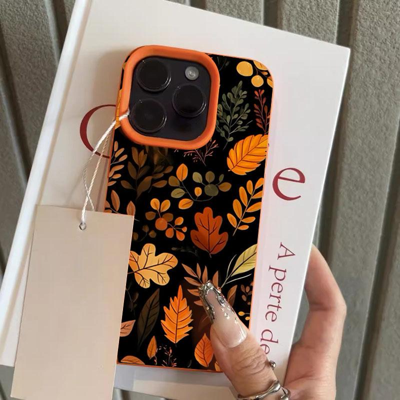 Для iPhone 17 16 15 14 13 12 11 Pro Plus Max Чехол Тыква Осенние Листья С Кофе Мягкий Чехол Для iPhone XS X XR Fundas Чехлы