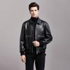 Genuine Leather Jacket for Men, First-layer Cowhide Men, Middle-aged and Elderly Business Casual Leather Jackets, Dad Wear Lapel Down Jackets