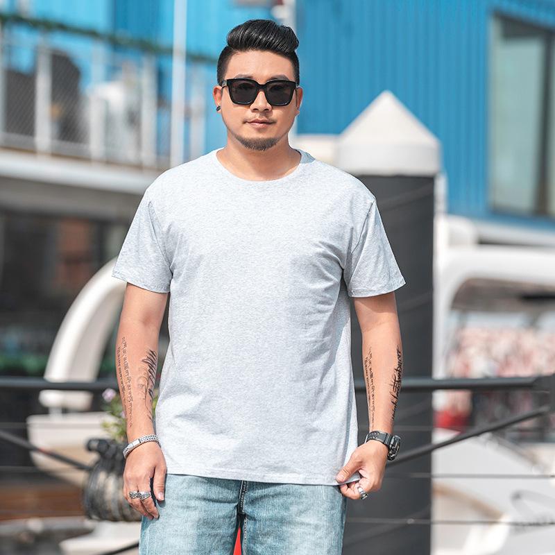 Мужская свободная футболка большого размера M-7XL 8XL Мужская однотонная футболка с круглым вырезом и короткими рукавами