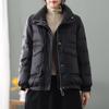 Down Jacket Women's Winter Literary Temperament Casual Stand-up Collar Warm Loose White Duck Down Short Thickened Coat