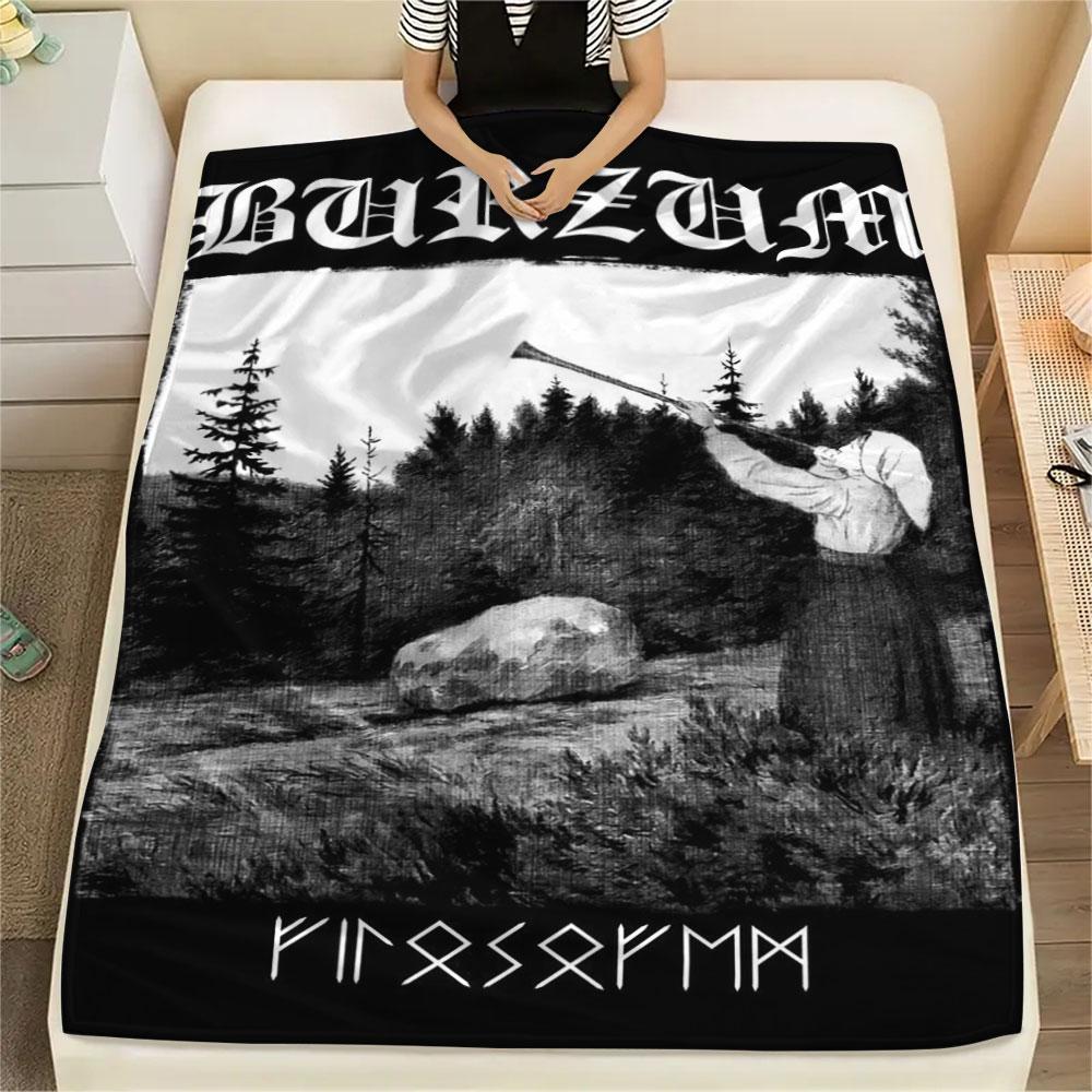 1 шт. Фланелевое одеяло с узором Burzum, подходит для всех сезонов, для домашнего декора, тепло и уют, подарки, праздничный подарок