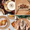 Round Woven Placemat Boho Rattan Placemats Natural Water Hyacinth Placemat Farmhouse Weave Place Mats Braided Wicker Table Mats