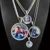 Custom Photo Necklace Circle Chain Personalized Medallion Memory Picture Pendant Solid Back Zircon Hip Hop Jewelry Free Engrave