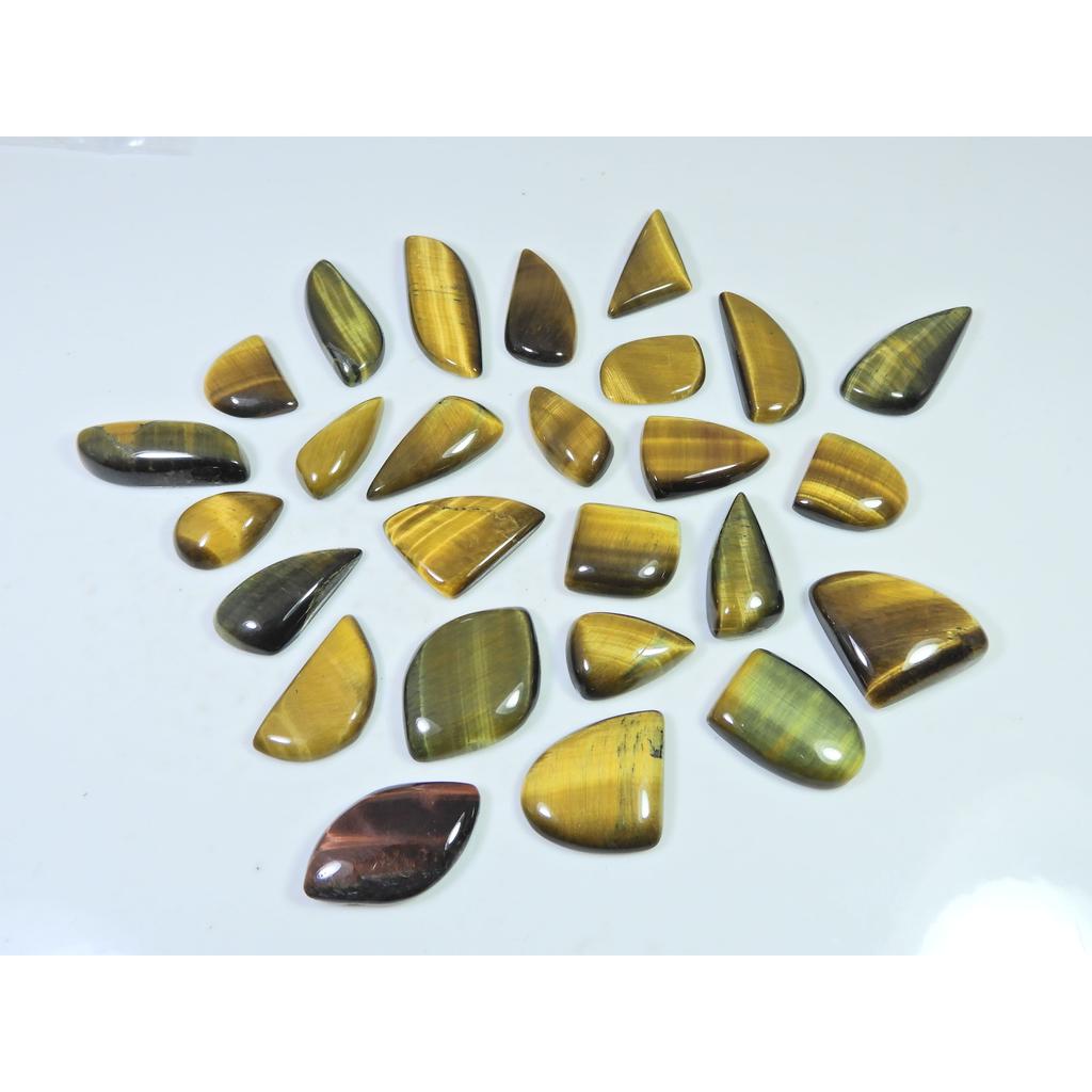 330Cts. Natural Tiger Eye Fancy Cabochon Loose Gemstone 26Pcs Lot 17-27 MM C-720