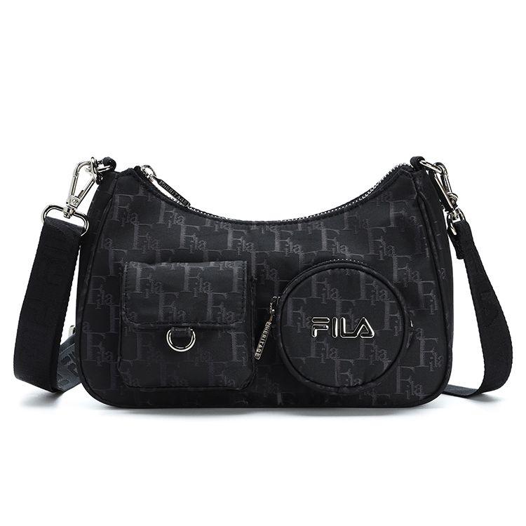 FILA Heritage Basketball Fabric Shoulder Bag Women bags Black F13W328165F-BK