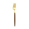 Ins Gold Tableware 430 Stainless Steel Knives, Forks and Spoons Set Imitation Wood Western Food Steak Knives and Forks