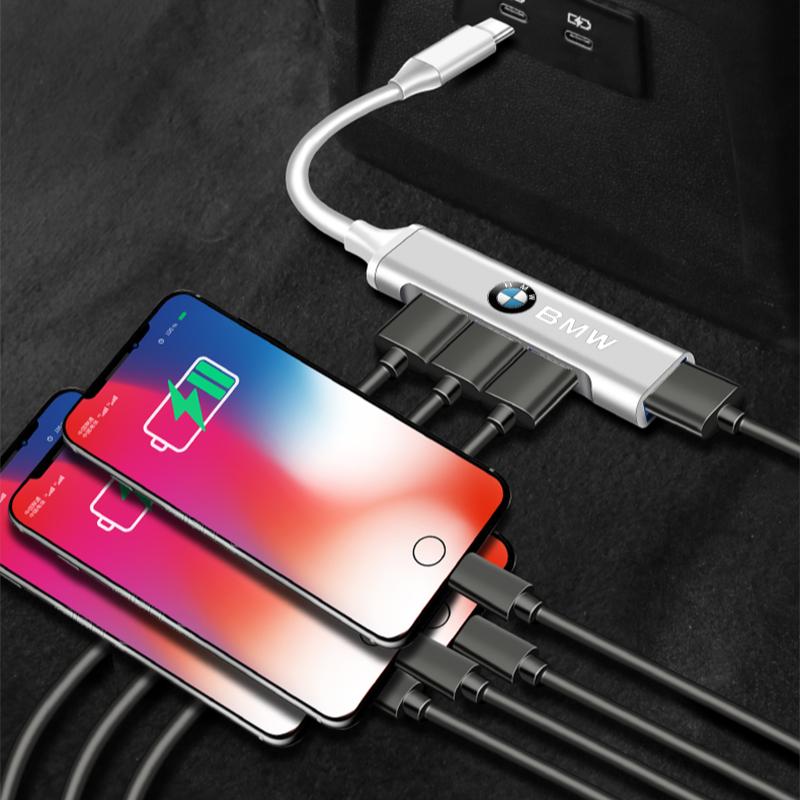 Адаптер Type-C на USB Многопортовый распределитель-хаб для BMW F20 F40 F22 F30 E90 F32 F10 F06 F07 F46 M3 M4 M5 E60 Z4 G20