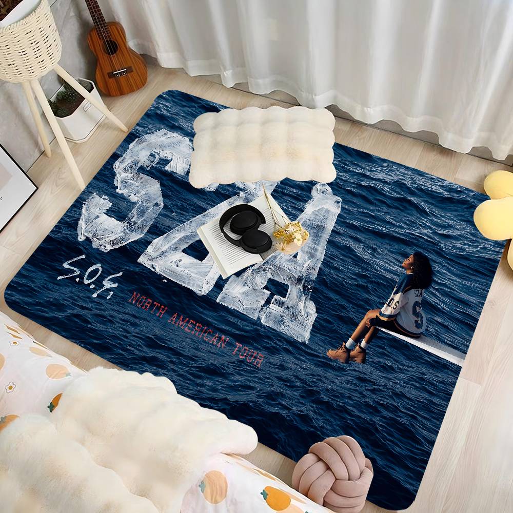 Popular Star Pop Singer Sza Room Mats Anti-slip Absorb Water Long Strip Cushion Bedroon Mat Household Carpets