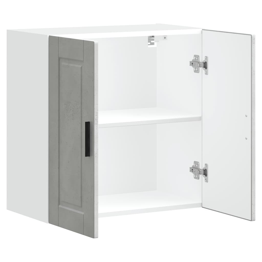 Porto Wall Mounted Kitchen Cabinet in Concrete Grey Made of Particleboard