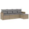 VidaXL Salon de Jardin avec Coussins 5 pcs, Canapés de Terrasse, Ensemble de Meubles de Patio, Mobilier d'Extérieur, Beige 3258321