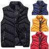 Men Clothing Men's Autumn Winter Fashion Stand Collar Pure Color Waistcoat Vest Jacket Top Coat
