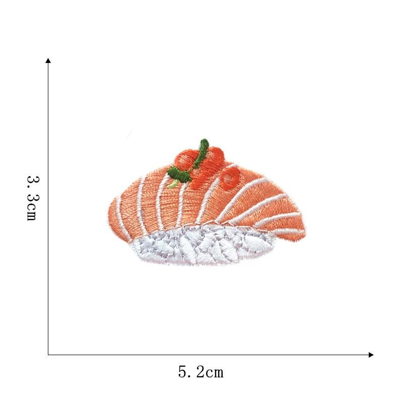 Salmon Sushi Embroidery Patch for Bags, Shoes, and Clothing Decoration