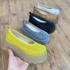Retro Platform Loafers Women's 2025 Spring New One-pedal Lazy Outer Wear Versatile Small Height-increasing Single Shoes