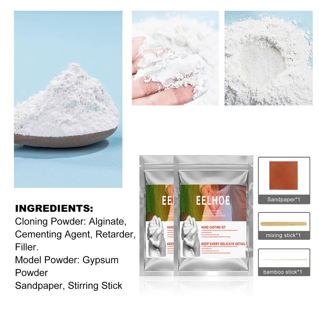 Hand Casting Kit Keepsake DIY Hand Mold Kit with Bucket Powder Sandpaper Stick Preserve Memories Sculpture for Couples Families