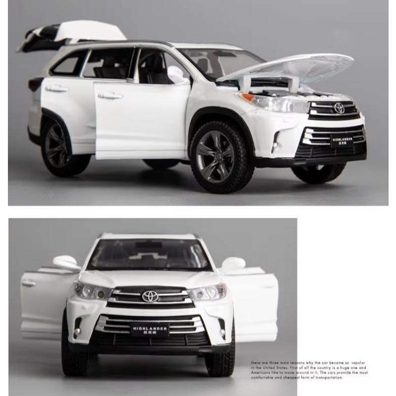1/32 Toyota Highlander SUV спортивная игрушечная машинка литая под давлением металлический сплав миниатюрная JKM звуковая и световая коллекционная модель подарок для мальчиков