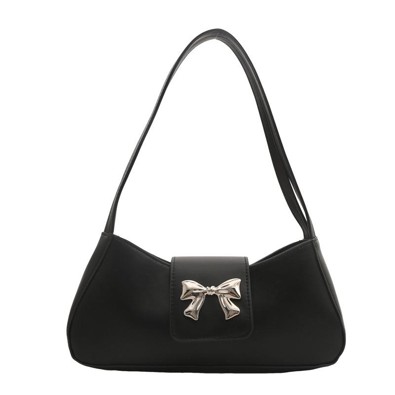 Простая и модная сумка через плечо с бантом и нежной текстурой для женщин на весну и лето, новая сумка через подмышку, сумка-полумесяц