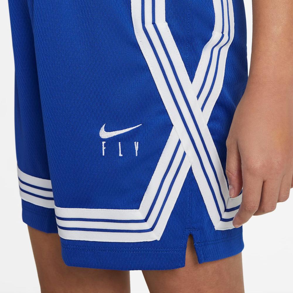 Nike Детские спортивные шорты для баскетбола Fly Crossover с логотипом, цветовые блоки, дышащие, детские шорты, синие DA1086-480
