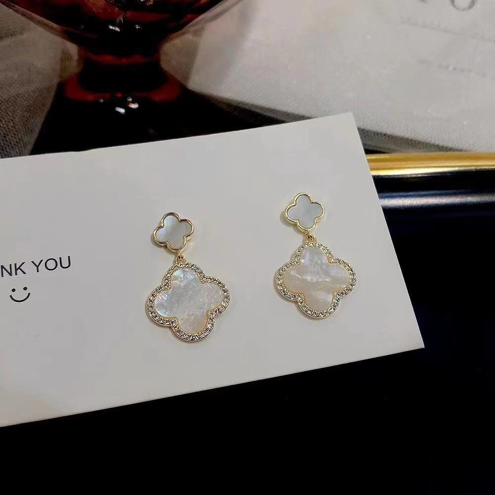 Модные темпераментные серьги с четырьмя листами клевера, высококачественные женские серьги с супер красивым внешним видом