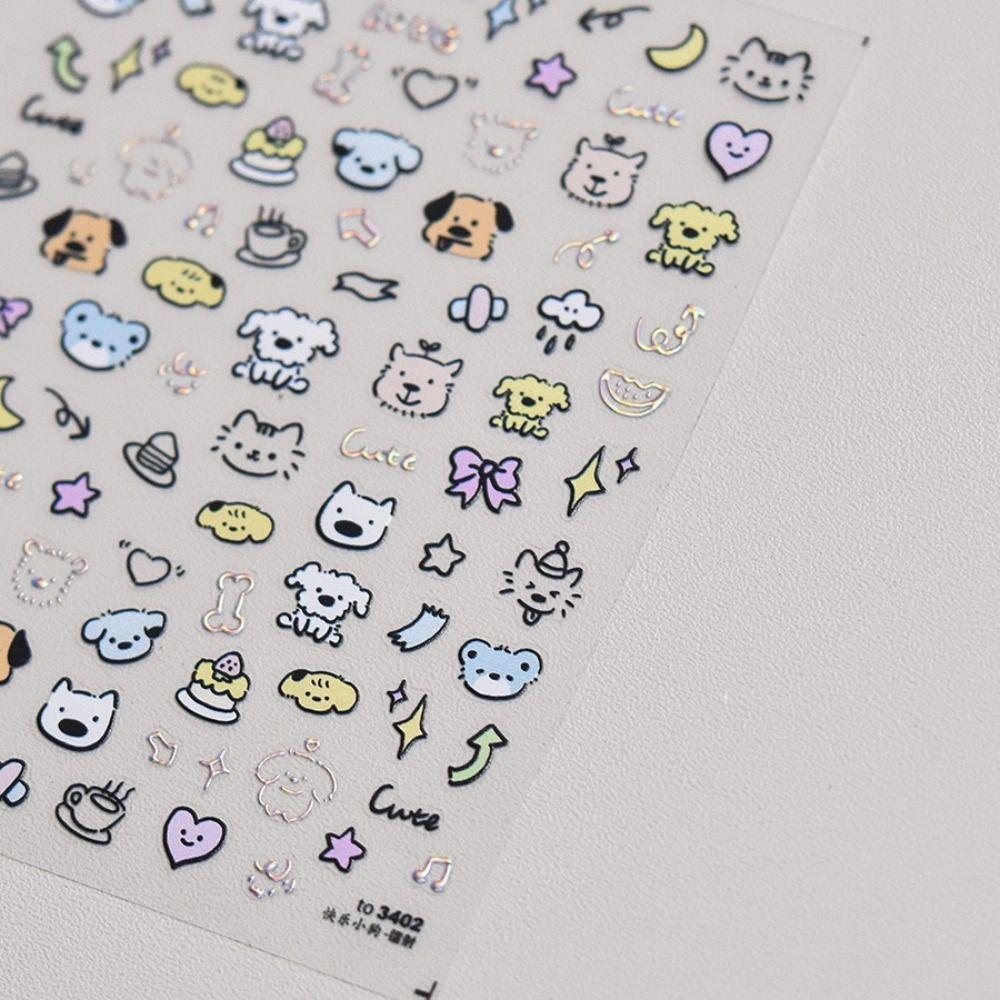 Soft Embossed Nail Sticker Self Adhesive Cartoon Stickers New Decal Nail Art Sticker
