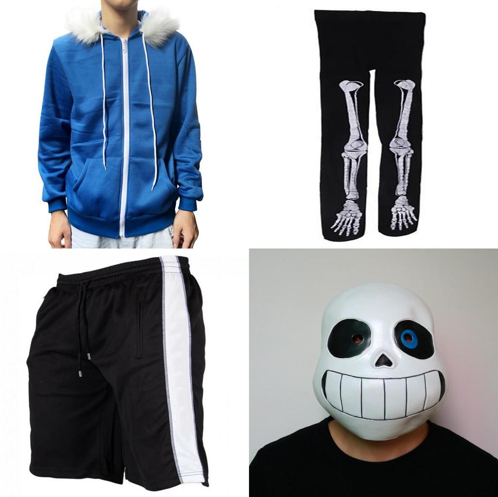 Крутой Костюм Косплея Санса из Игры Undertale, Худи с Прочными Перчатками и Уникальной Маской