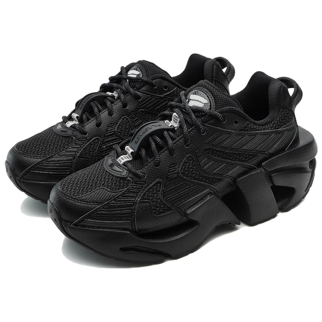 Fila Космическая ткань Синтетическая кожа ТПУ Удобные Универсальные Модные Низкие Кроссовки для Папы Женские кроссовки Черные F12W324103FBK