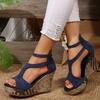 Fashion 2025 Brand Ladies Shoes Peep Toe Women's Sandals Fashion Zip Summer Plus Size Casual Comfortable Best Seller Wedge Sandals