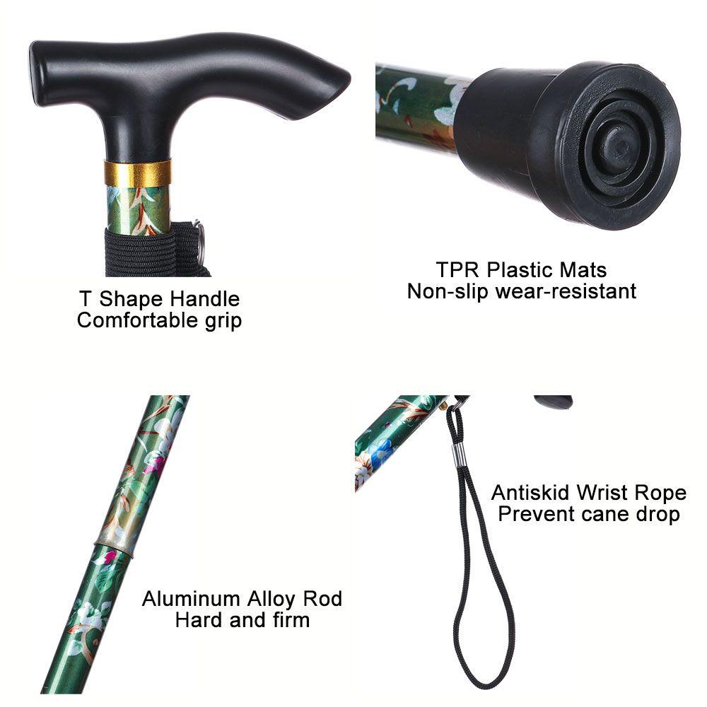 Elderly Care Gift Hiking Poles Telescopic Walking Cane Non-slip Crutches Folding Trekking Stick