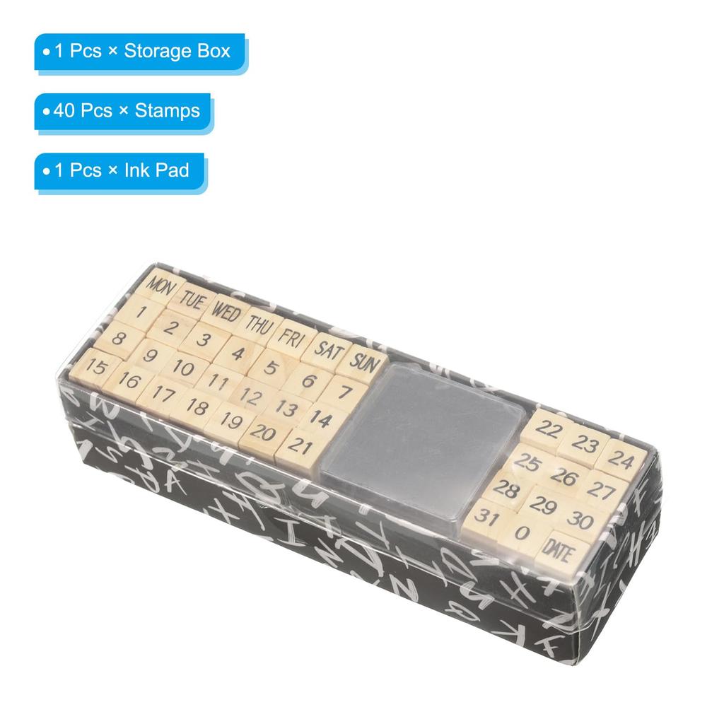 PATIKIL Неделя Номер Резиновый Деревянный Штамп с Чернилами Винтажная Коробка Идеально подходит для DIY Крафт Изготовления Открыток Штамп, Подушечка, Подарок,