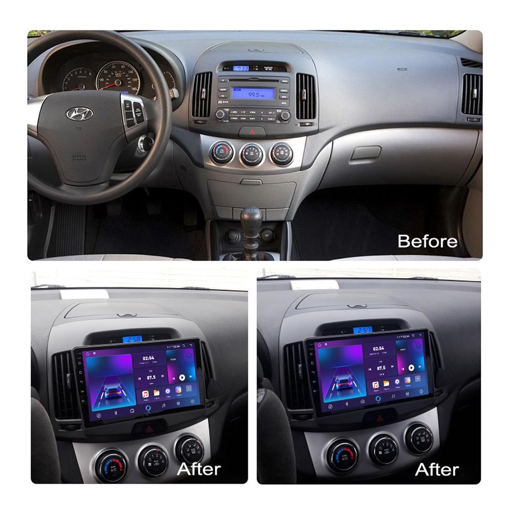 Автомобильная магнитола Android Car-Play для Hyundai Elantra 2007-2011 Мультимедийный плеер Головное устройство Стерео Навигация GPS BT WIFI, 2+64ГБ
