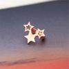 [Onm] Onm 14K Gold Needle Rose Gold Three Star Star Earrings Ring Piercing (S9593991)