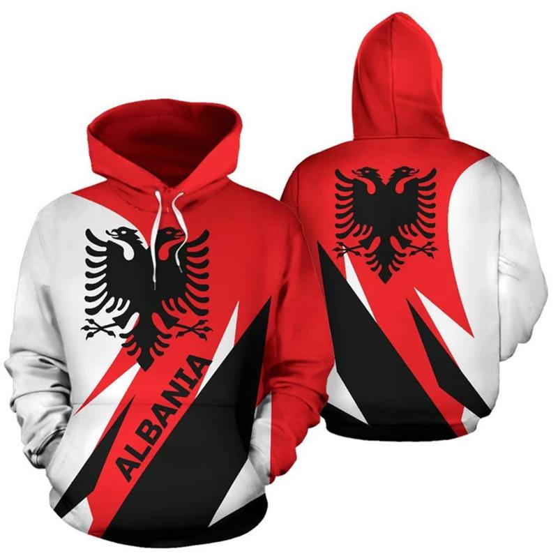 Албания Флаг Карта Графические Толстовки Новые Толстовки и Спортивные Костюмы Модные Спортивные Пуловеры Орел 3D Печатные Толстовки Для Мужчин Топы