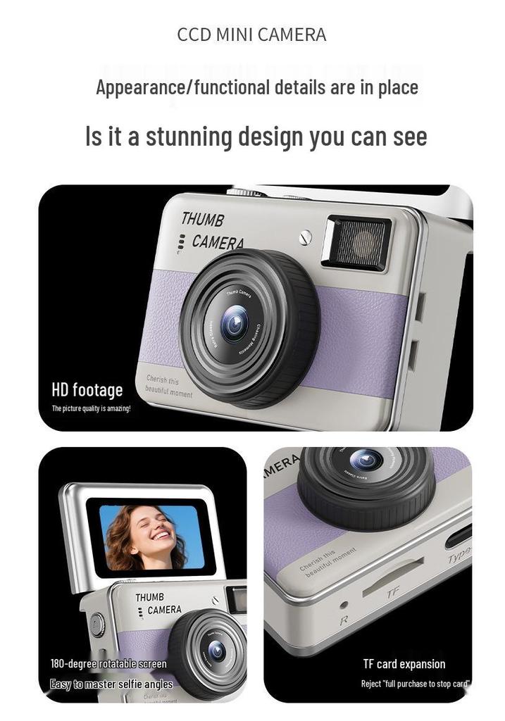 Y11 Mini Autofocus Student Camera - 68MP HD CCD